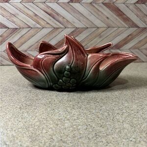 Midcentury Hull pottery poinsettia planter/console bowl unmarked